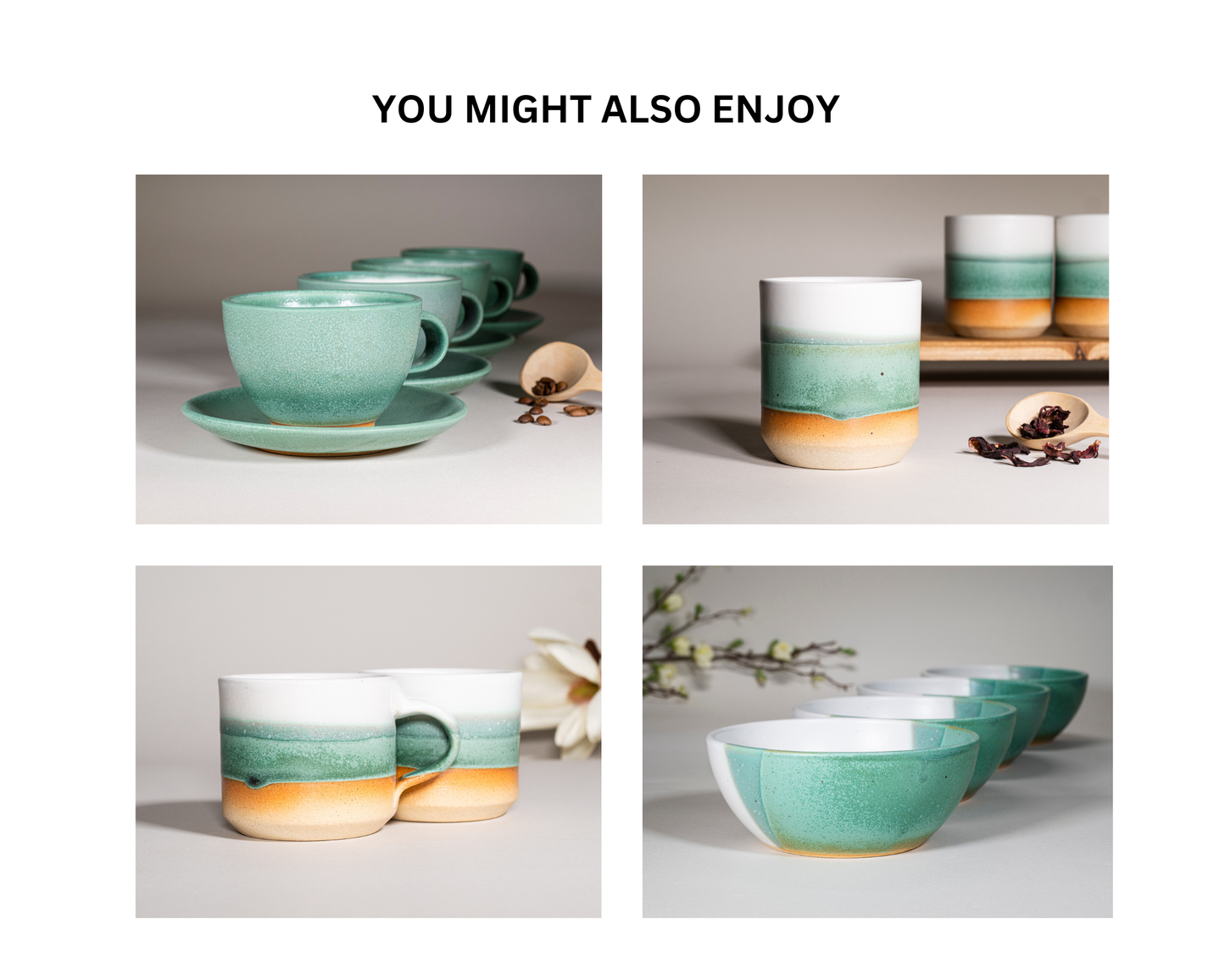 Breakfast Soup Salad Bowl Green Sandy with Trailing Stoneware Handmade