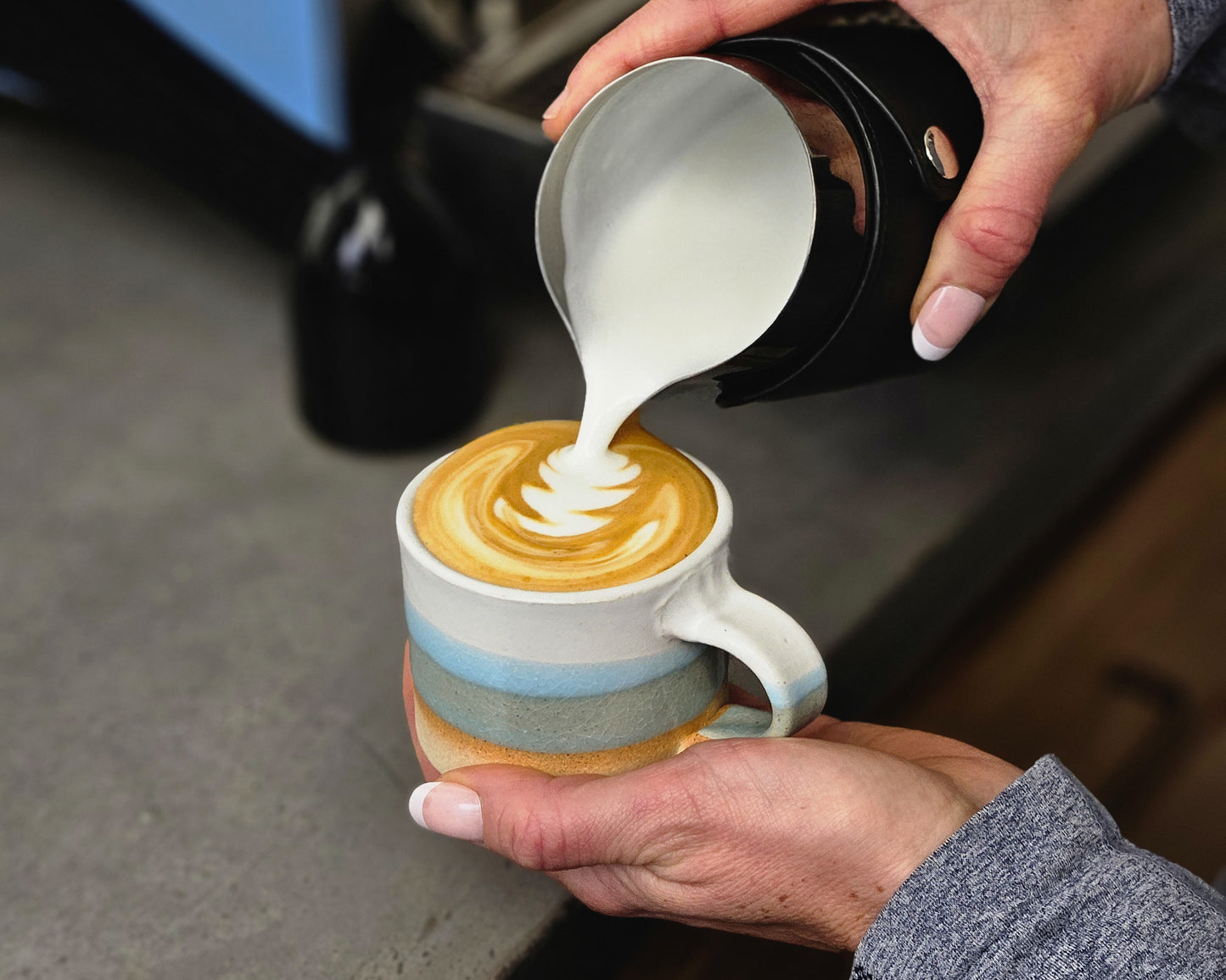 Espresso/Cortado Cup Blue-Grey White 5.5 oz