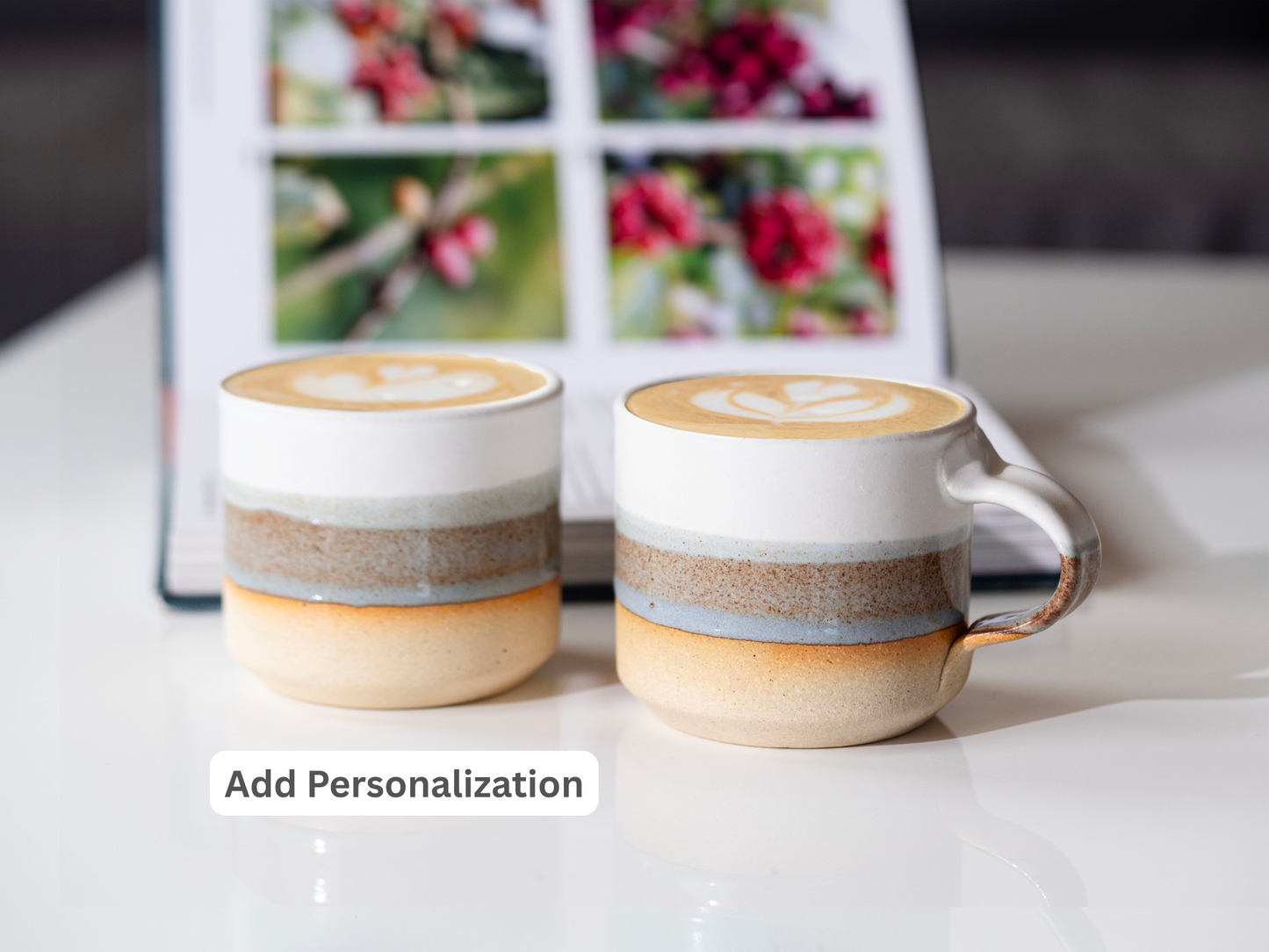 Espresso/Cortado Cup Brown-Blue White 5.5 oz