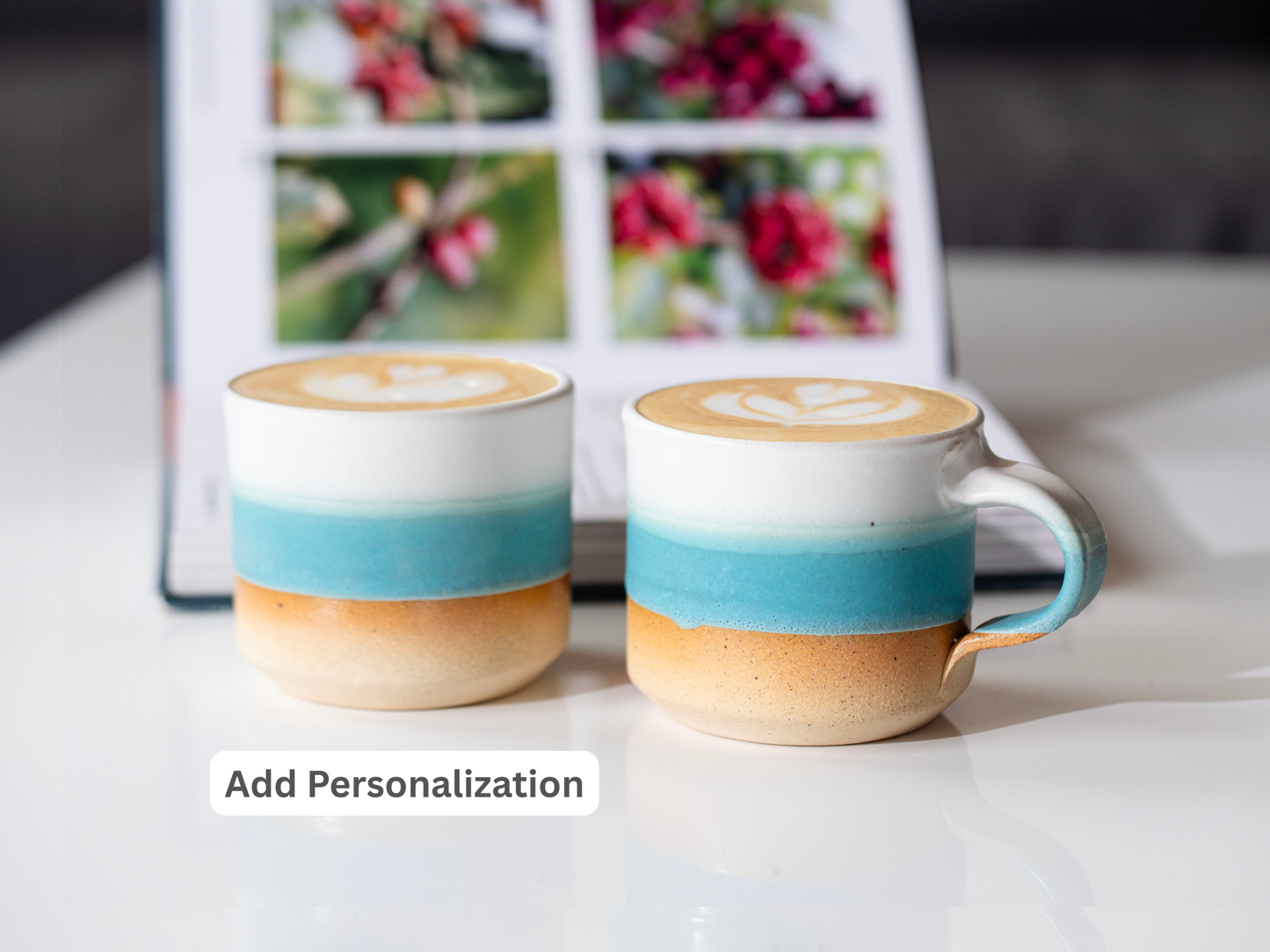 Espresso/Cortado Cup Turquoise White 5.5 oz