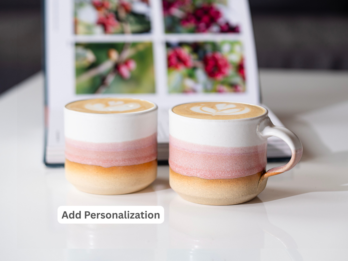 Espresso/Cortado Cup Pink White 5.5 oz