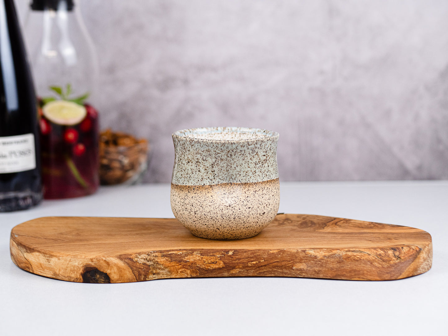 Handmade Ceramic Blue-grey Speckle Wine Cup for Wine Lover Gift Idea for Cocktail Drinking Tumbler Stoneware Dinnerware Decor Ceramics