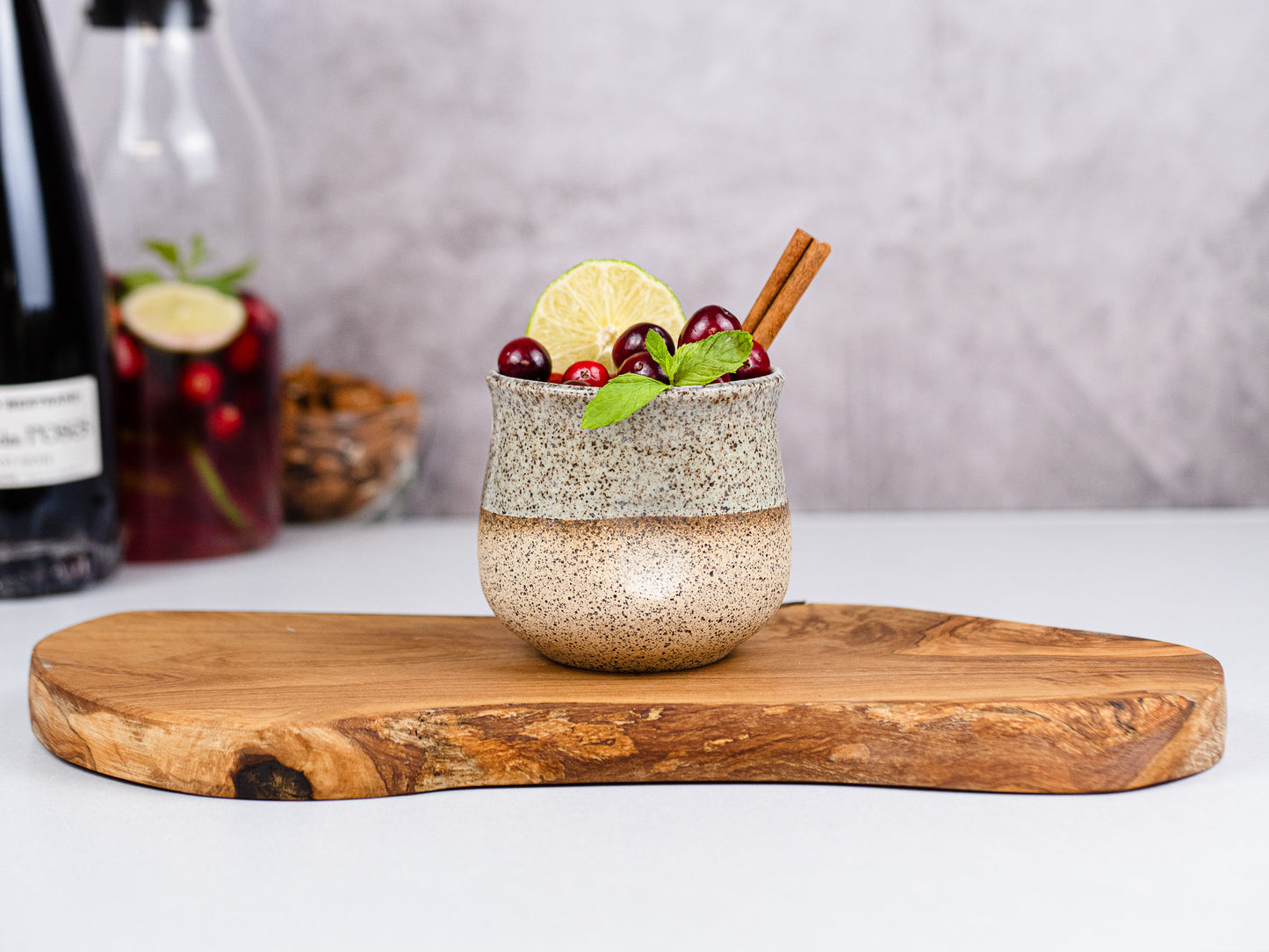 Handmade Ceramic Blue-grey Speckle Wine Cup for Wine Lover Gift Idea for Cocktail Drinking Tumbler Stoneware Dinnerware Decor Ceramics