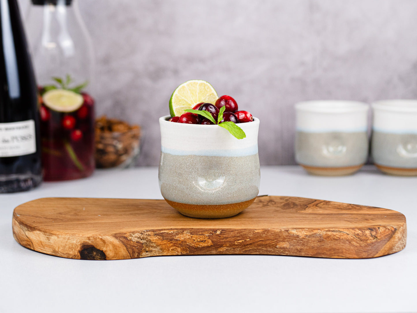 Handmade Ceramic Blue Grey Cocktail Cup for Drink Lover Gift Idea for Wine Enthusiast Tumbler Stoneware Dinnerware Decor Ceramics