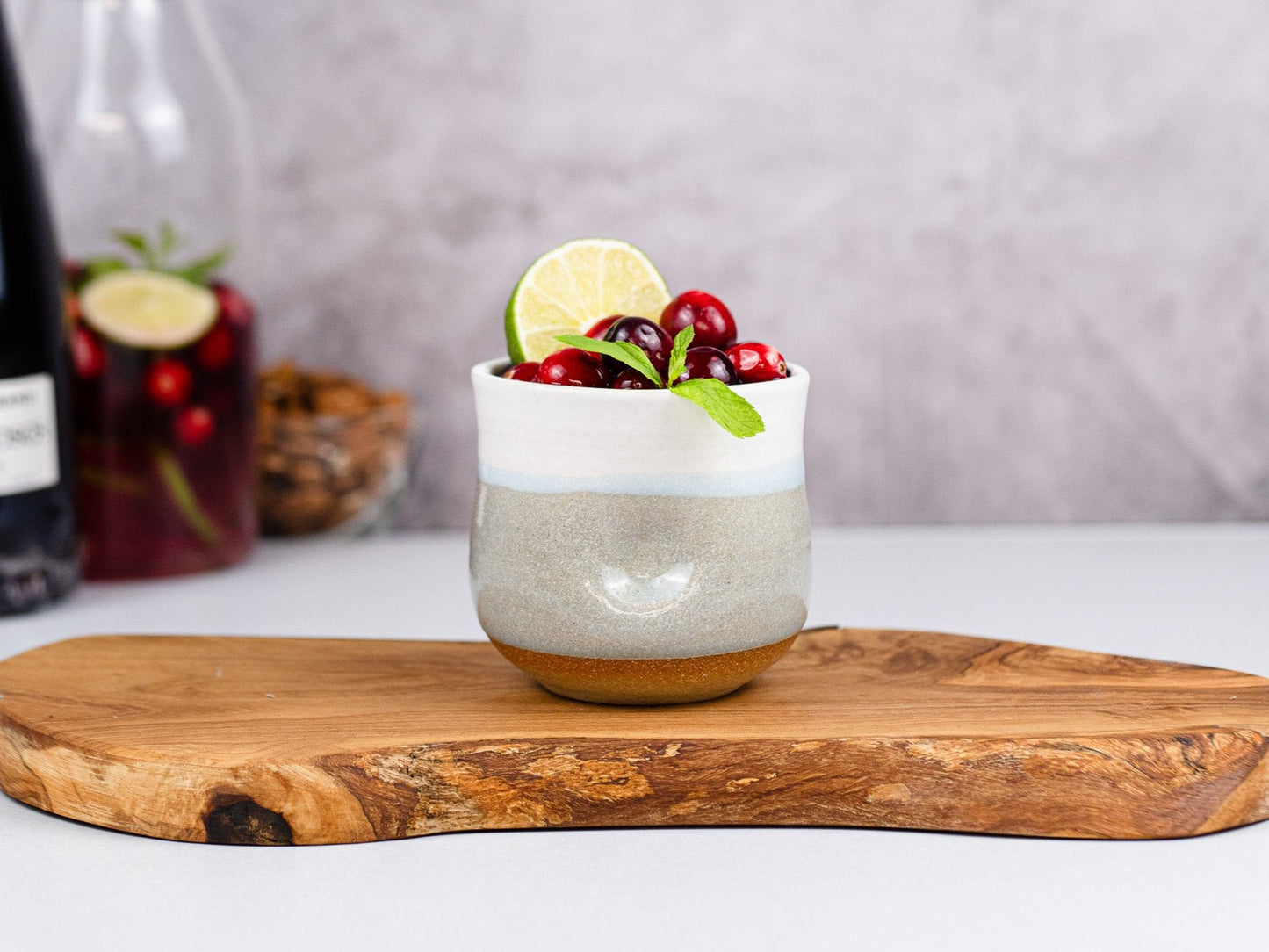 Handmade Ceramic Blue Grey Cocktail Cup for Drink Lover Gift Idea for Wine Enthusiast Tumbler Stoneware Dinnerware Decor Ceramics