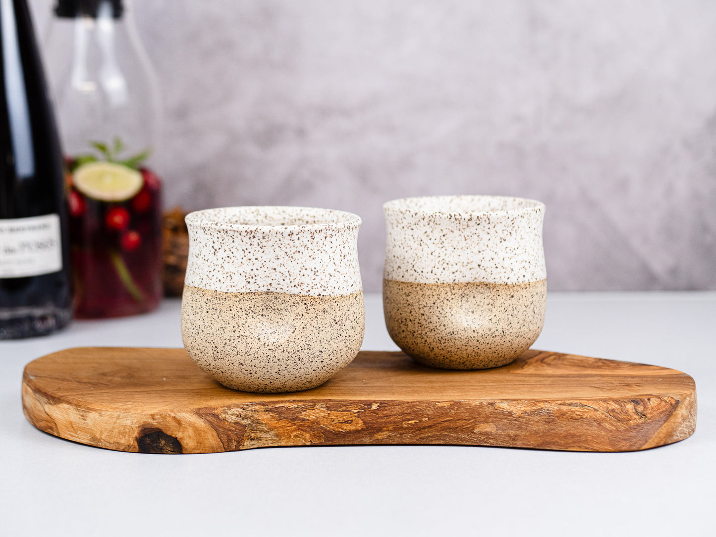 Handmade Ceramic White Speckle Wine Cup for Wine Lover Gift Idea for Cocktail Drinking Tumbler Stoneware Dinnerware Decor Ceramics