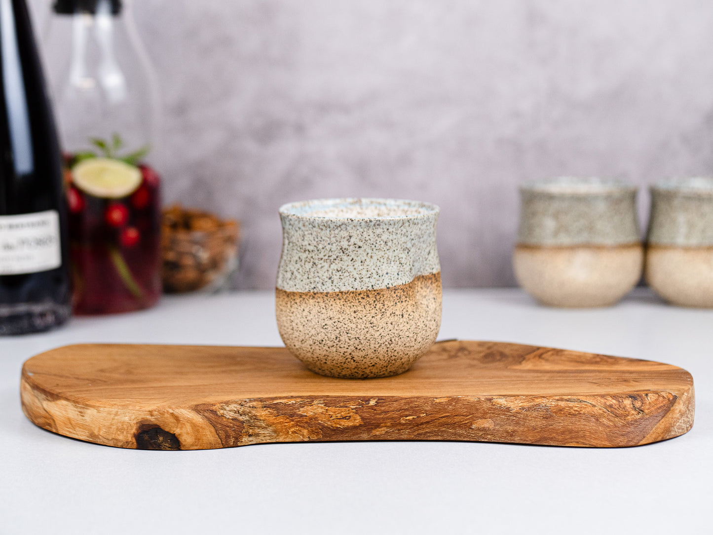 Handmade Ceramic Blue-grey Speckle Wine Cup for Wine Lover Gift Idea for Cocktail Drinking Tumbler Stoneware Dinnerware Decor Ceramics