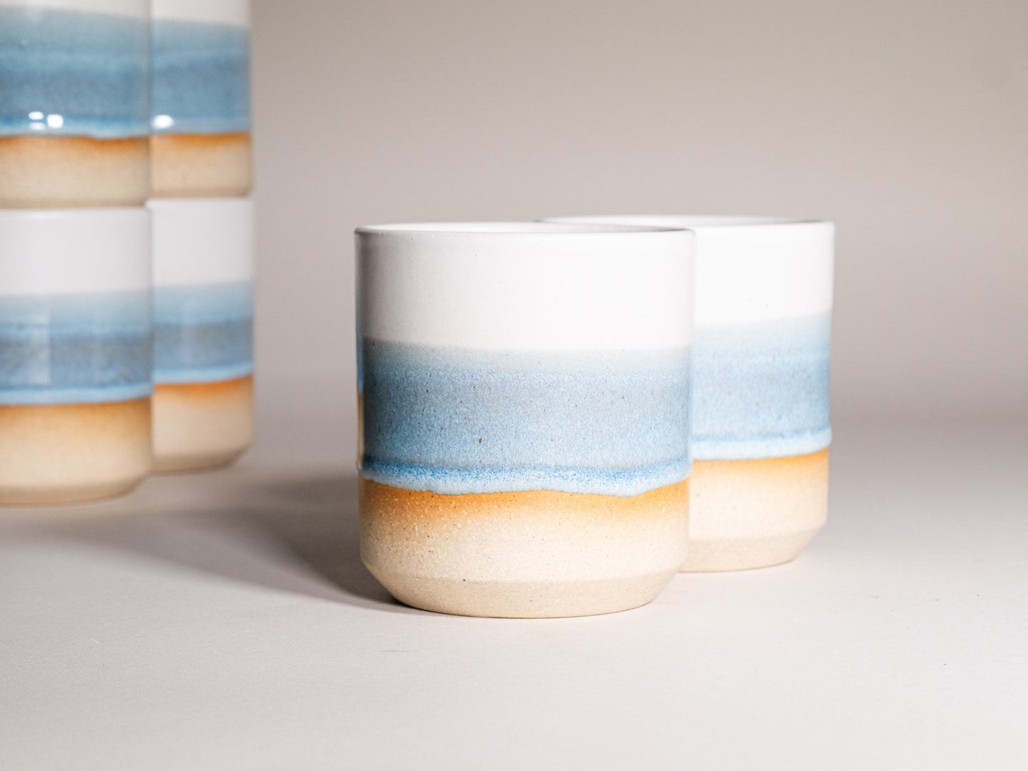 Smoothie Cup Ice Blue White 14 oz