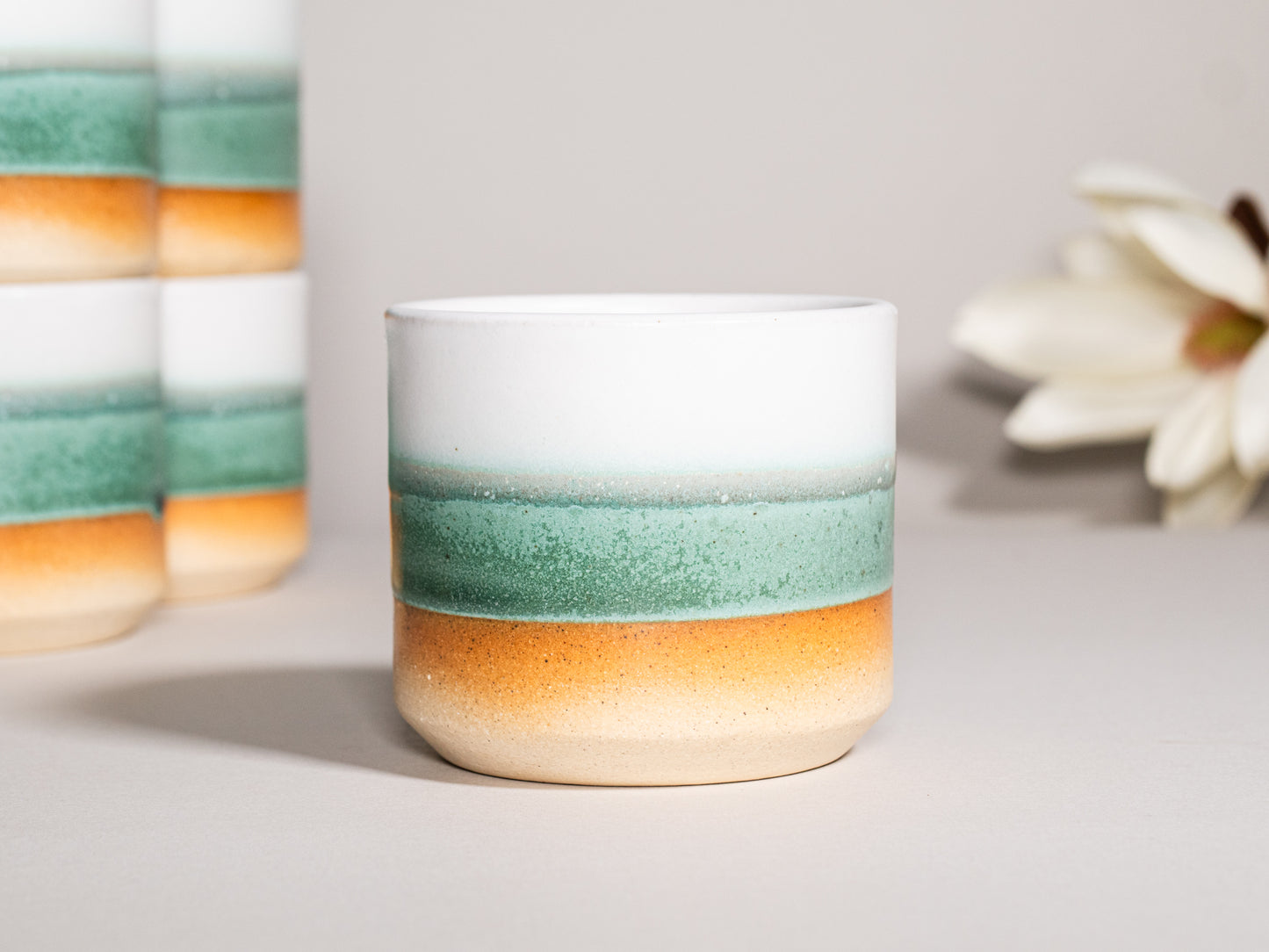 Espresso/Cortado Cup Green White 5.5 oz