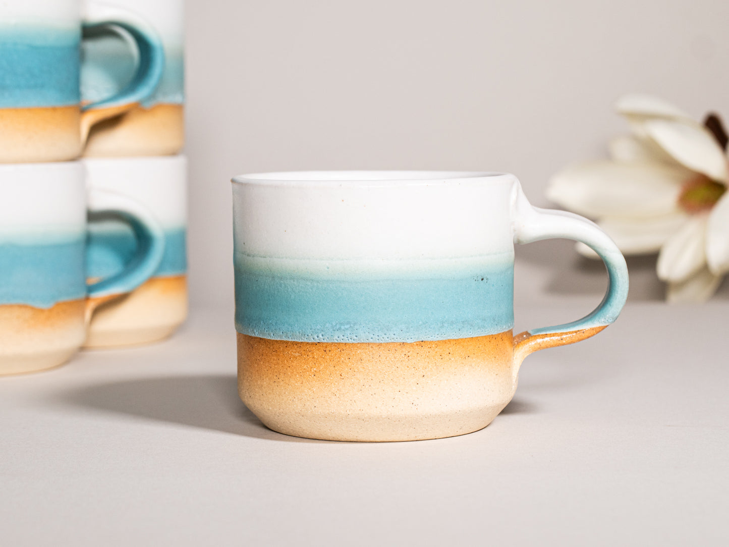 Espresso/Cortado Cup Turquoise White 5.5 oz