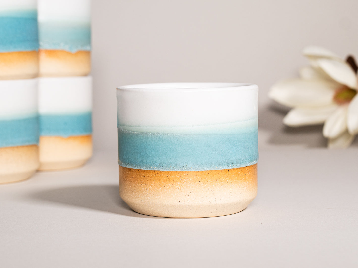 Espresso/Cortado Cup Turquoise White 5.5 oz
