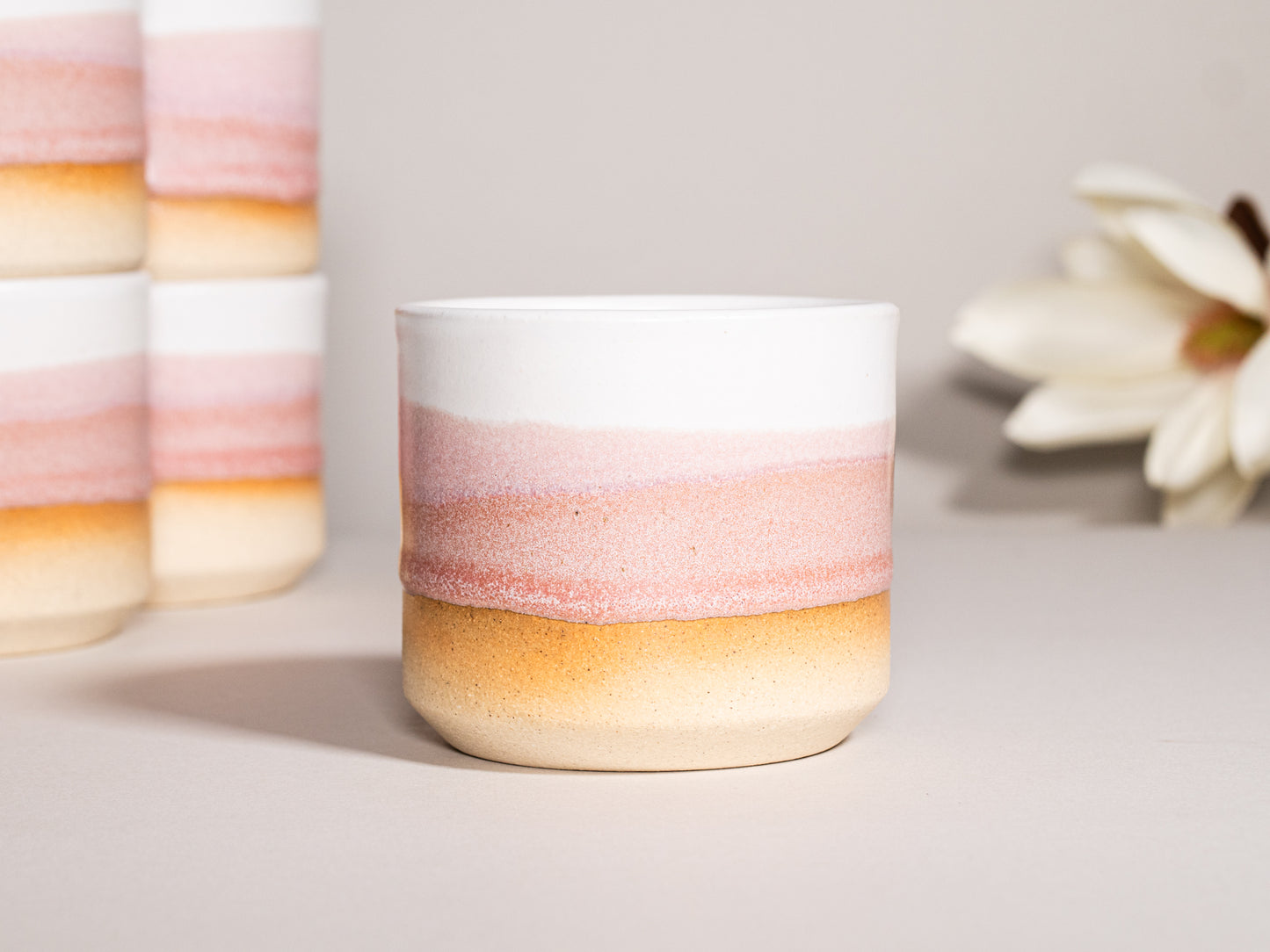 Espresso/Cortado Cup Pink White 5.5 oz