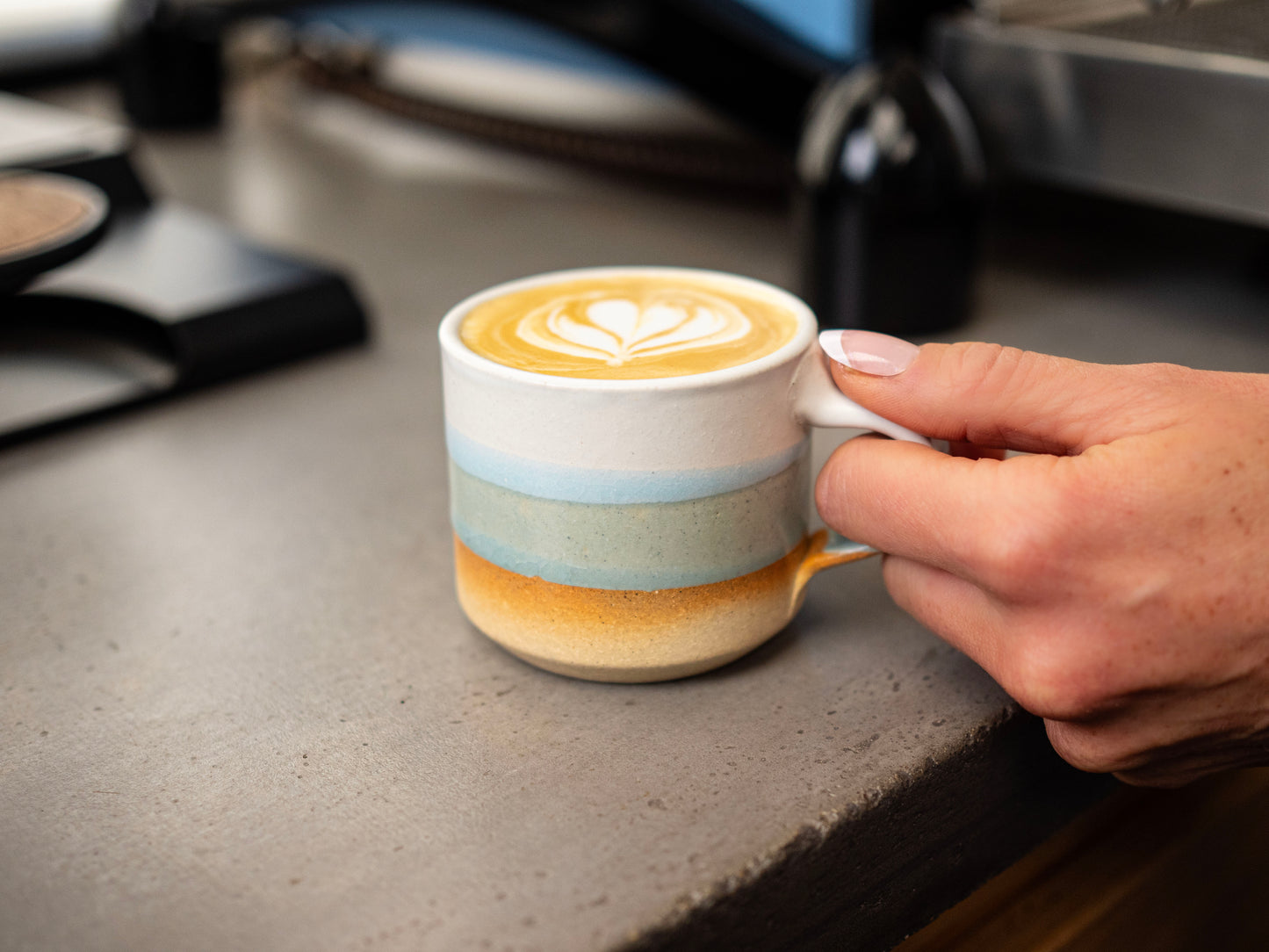 Espresso/Cortado Cup Blue-Grey White 5.5 oz