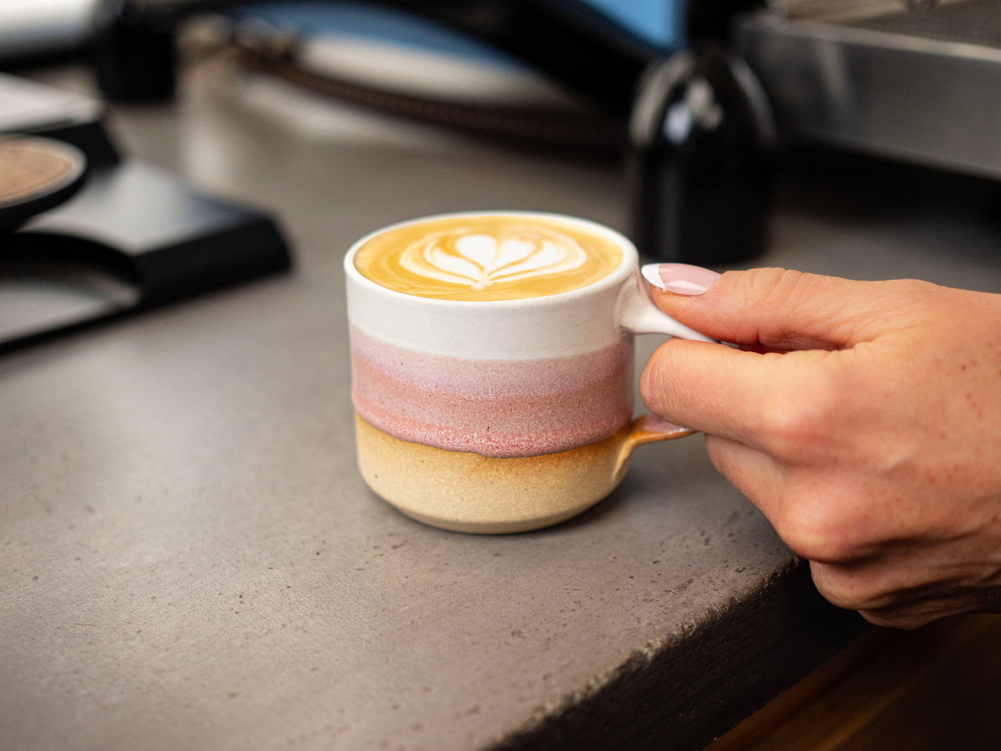 Espresso/Cortado Cup Pink White 5.5 oz
