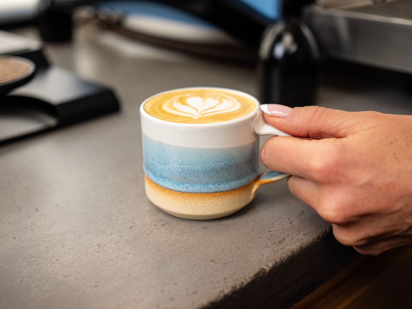 Espresso/Cortado Cup Ice-Blue White 5.5 oz