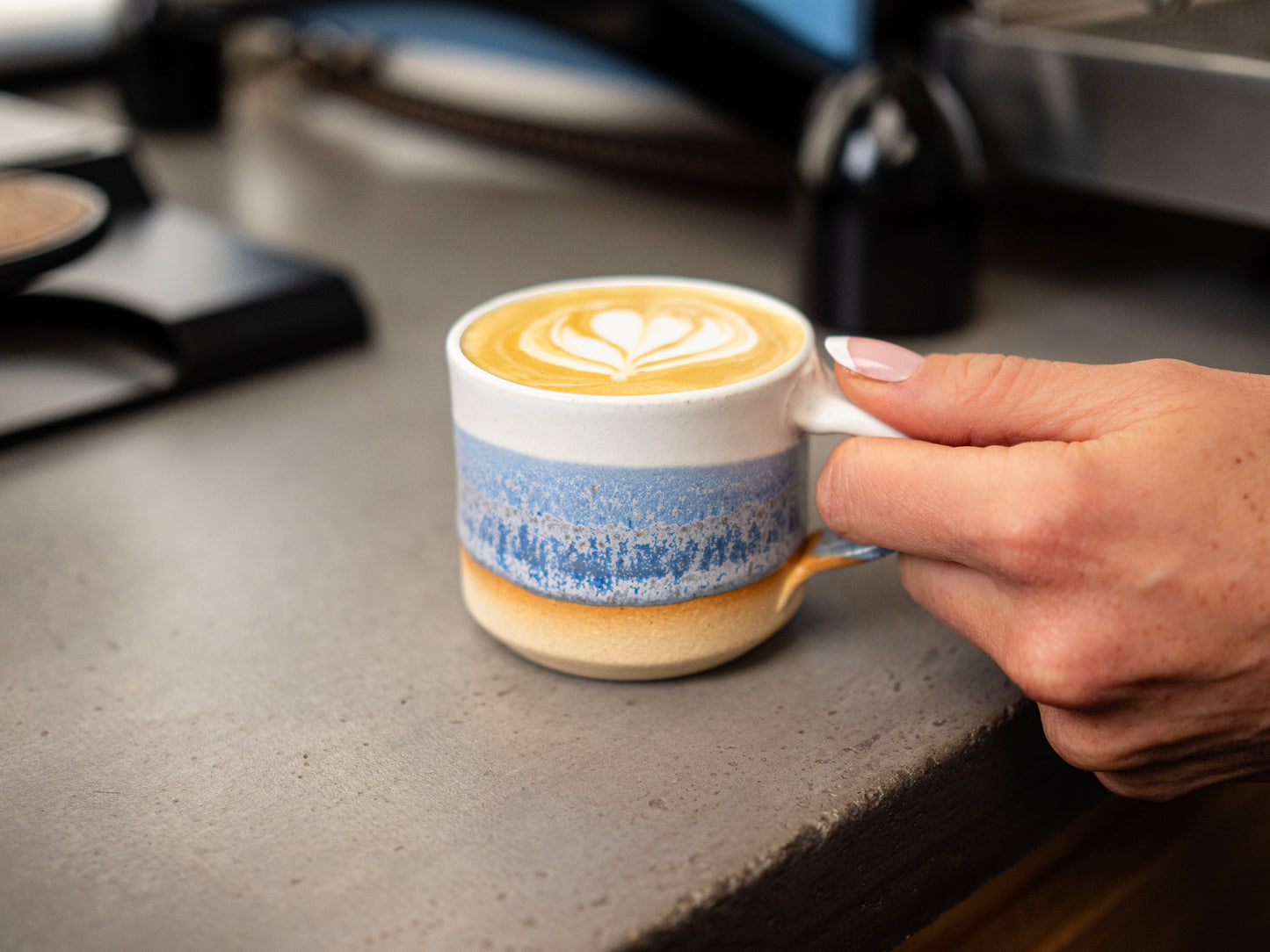 Espresso/Cortado Cup Blue-Purple White 5.5 oz