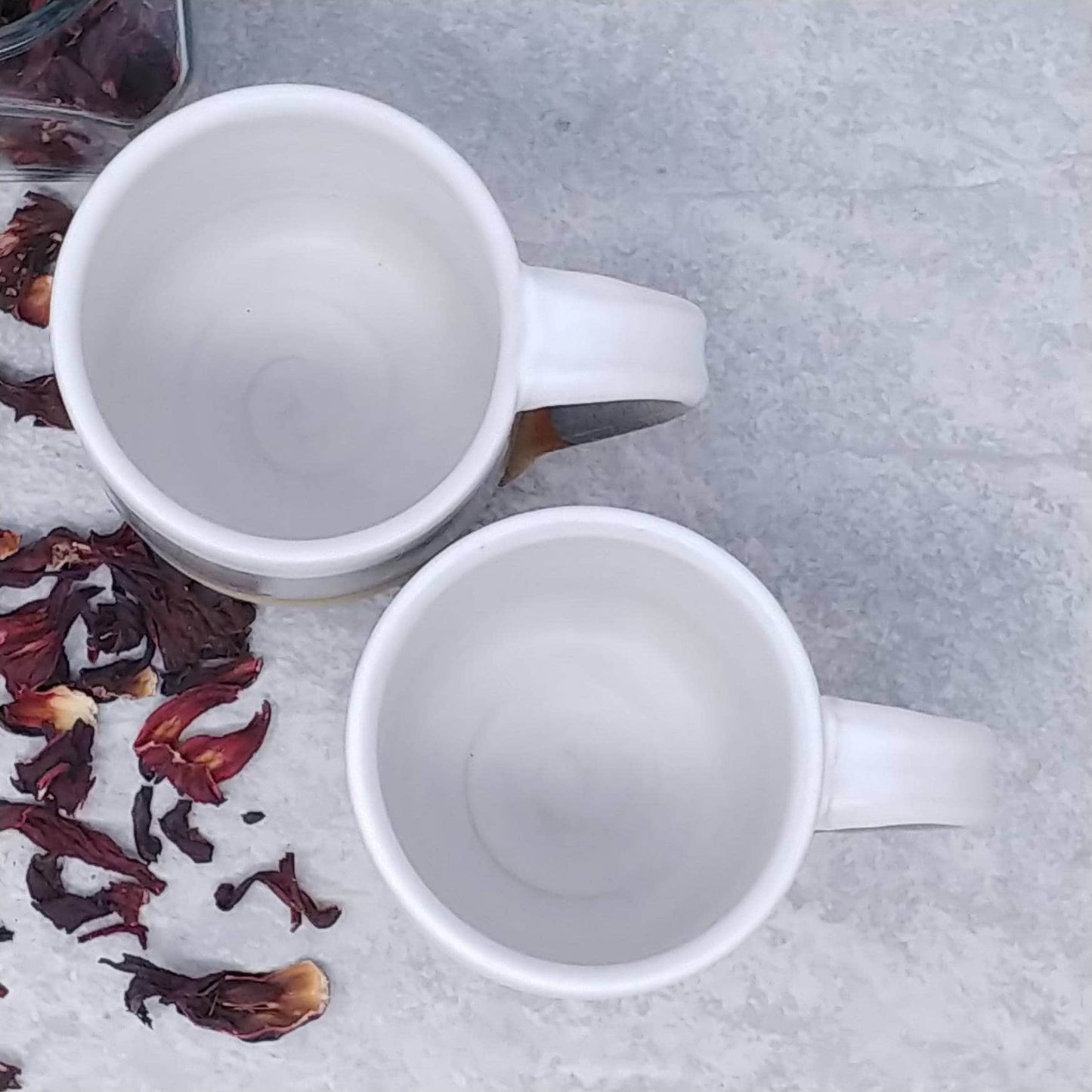 Handmade Ceramic Coffee Tea Mug Blue-Grey White 12-14 oz Earthy Rustic Modern Aesthetic Unique Pottery Contemporary Dinnerware Decor Gift