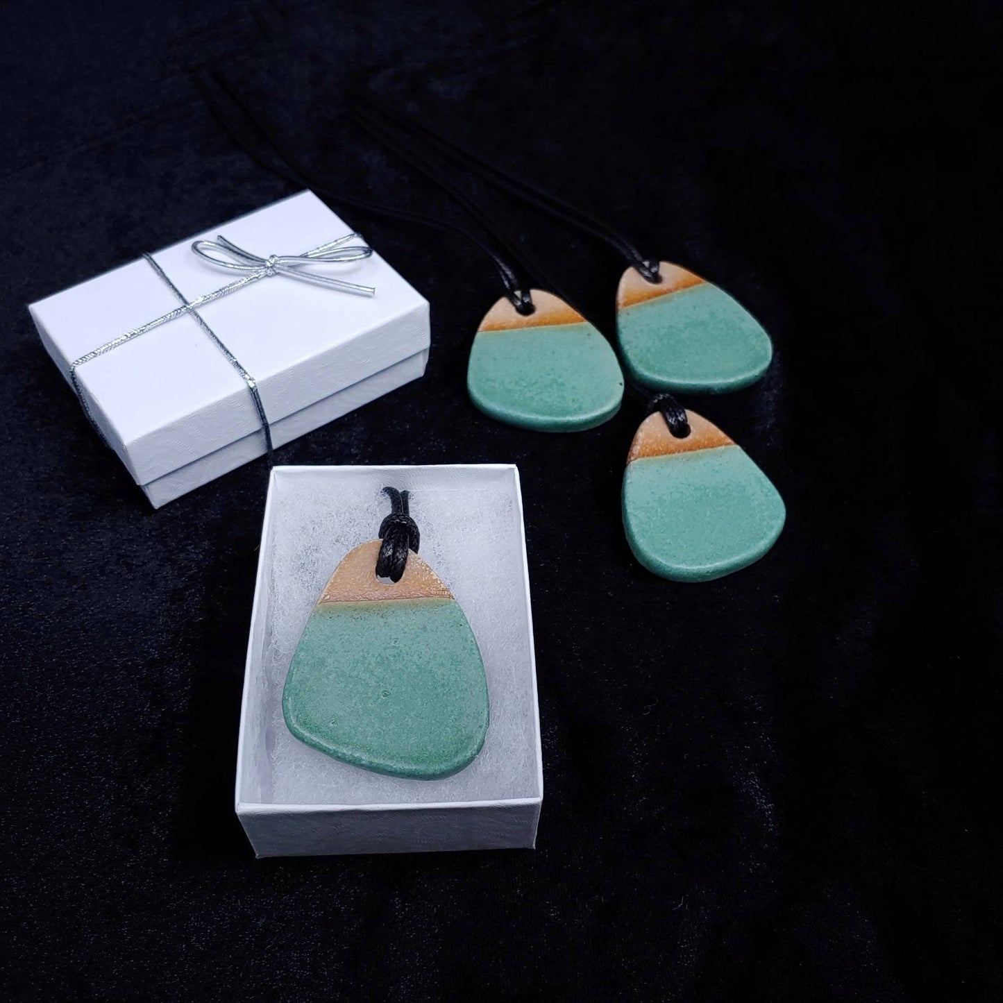 Necklace Pendant: Stoneware, Handmade
