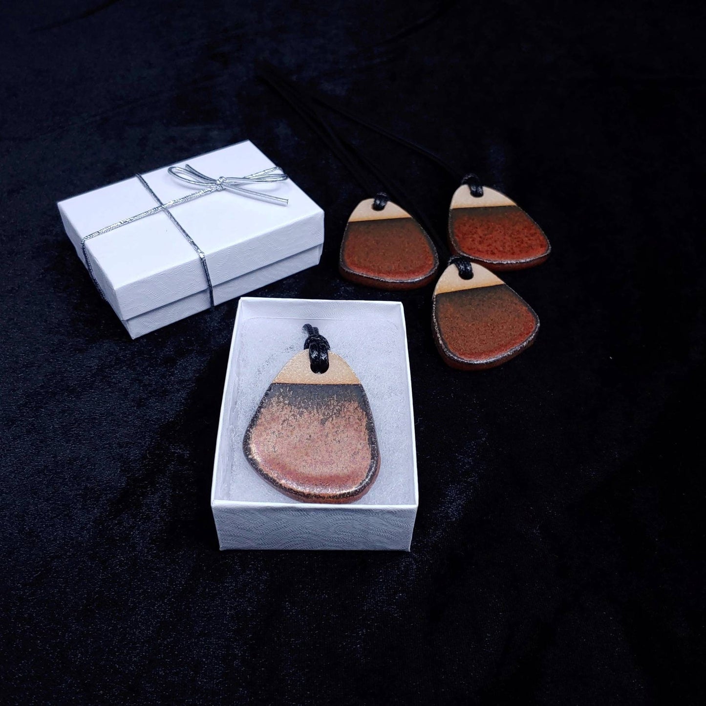 Necklace Pendant: Stoneware, Handmade
