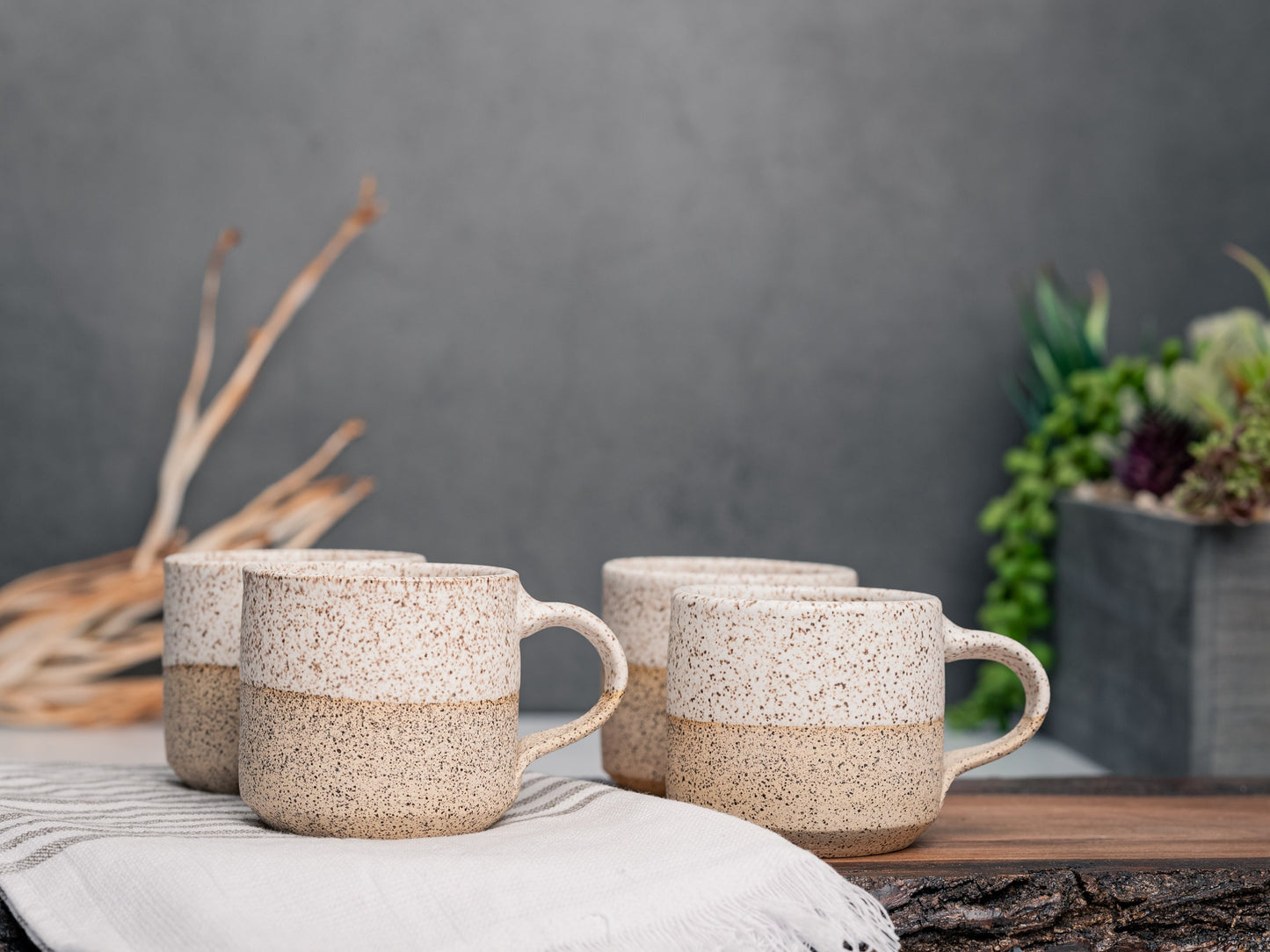 One Espresso/Cortado Cup (with or without handle): White/Speckle (4 - 5.5 oz), Stoneware, Handmade