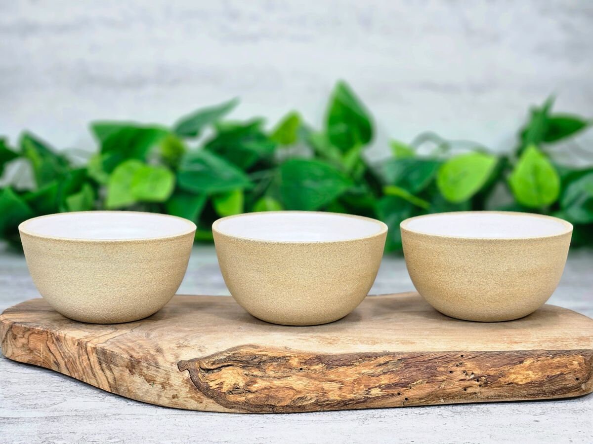 Latte Cup, Cappuccino Cup, Cupping Bowl(s): Sandy White, 200 ml, handmade, stoneware