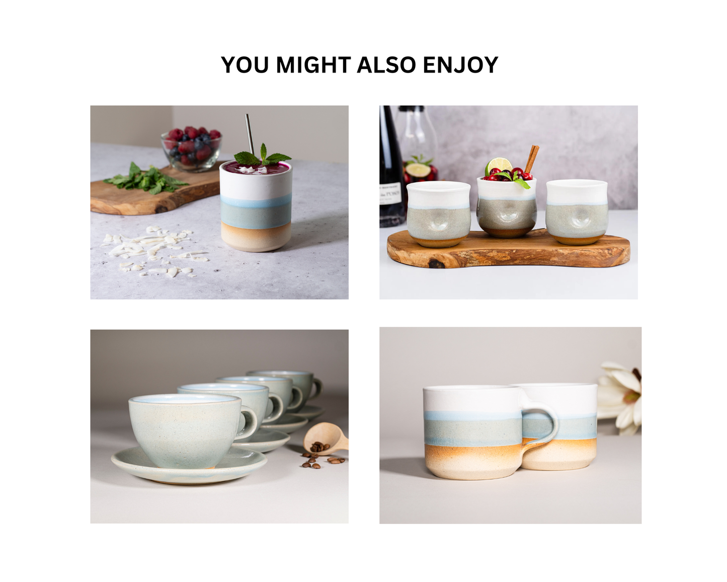 Breakfast Salad Soup Bowl Light Blue White Stoneware Handmade