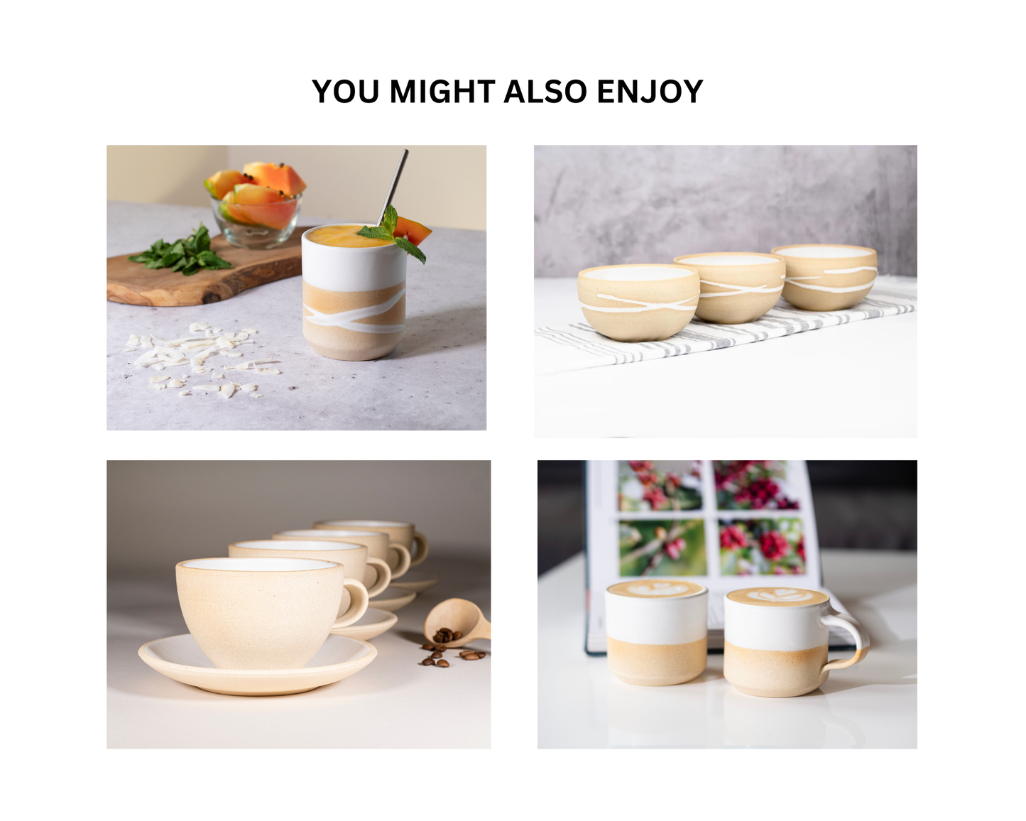 Breakfast Salad Soup Bowl White/Sandy Stoneware Handmade