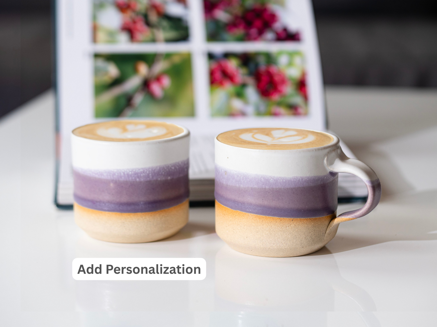 Espresso/Cortado Cup Purple White 5.5 oz