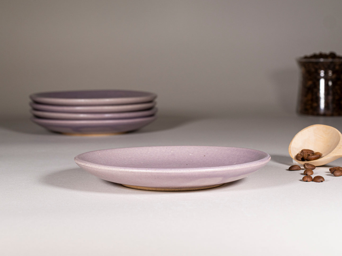 Cappuccino Cup, Latte Cup: Purple/White, approximately 10 -12 oz, Stoneware