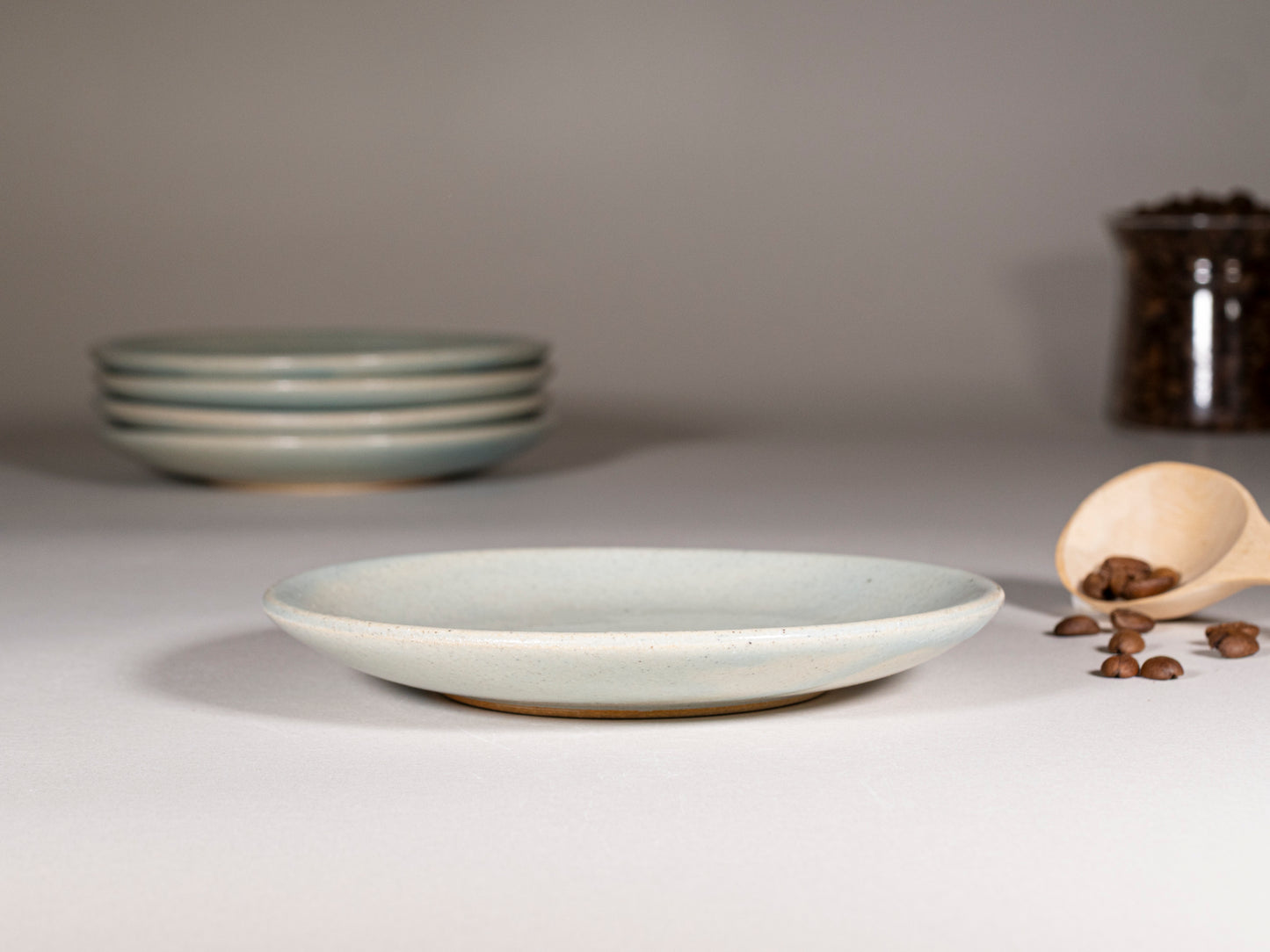 Cappuccino Cup, Latte Cup: Light Blue/White, 10-12 oz, Stoneware