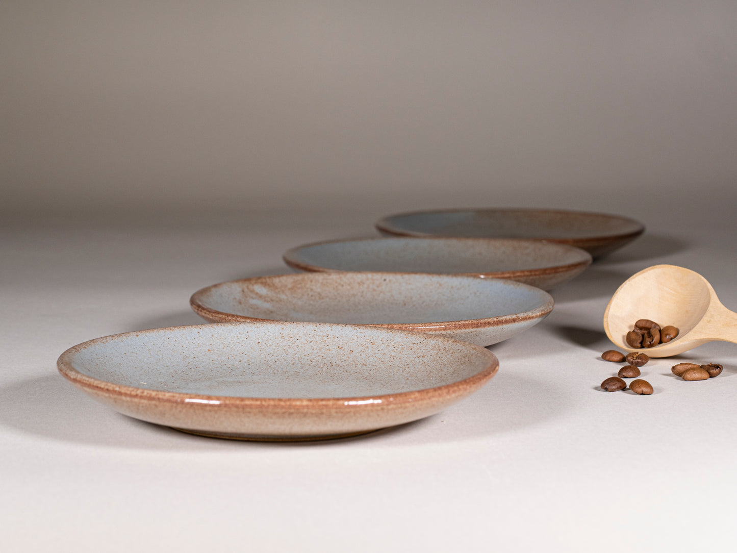 Cappuccino Cup, Latte Cup: Brown-Blue/White, approximately 10-12 oz, Stoneware