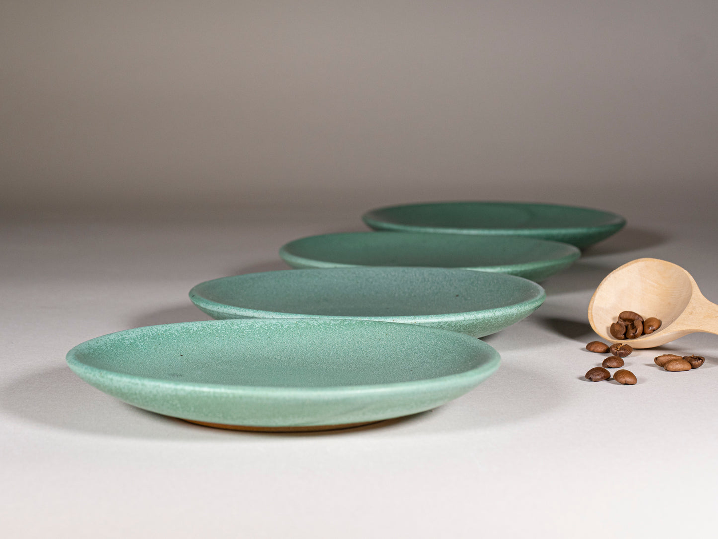 Cappuccino Cup, Latte Cup: Green/White, approximately 10 -12 oz, Stoneware