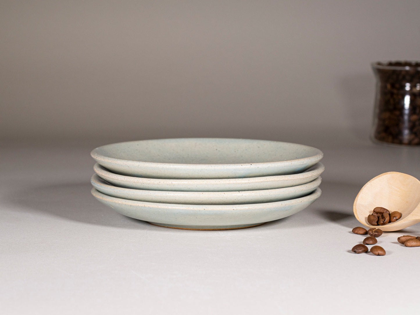 Cappuccino Cup, Latte Cup: Light Blue/White, 10-12 oz, Stoneware