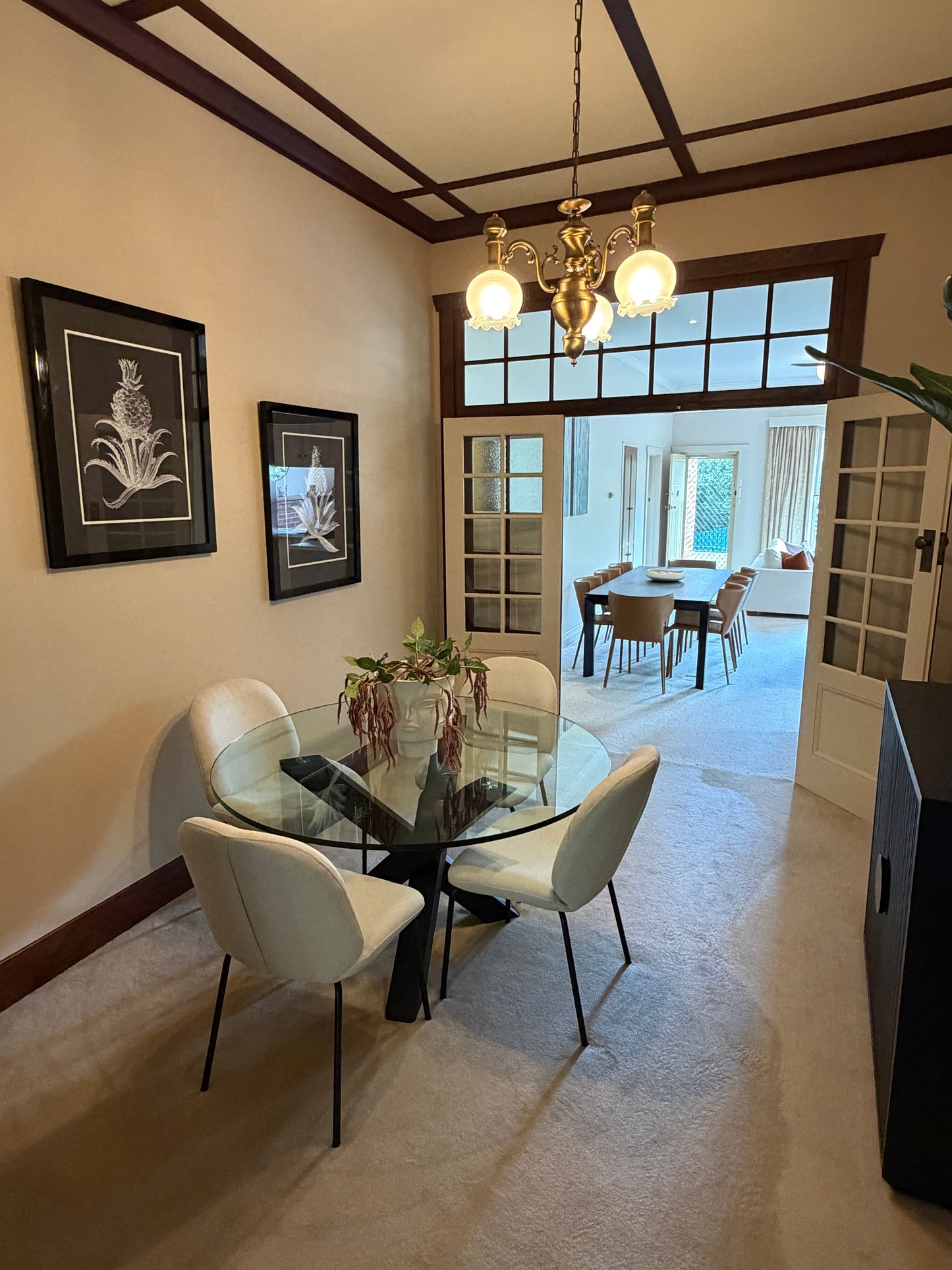 Gift Set: 14 oz cup and 5.5 oz cup in Green/White Stoneware