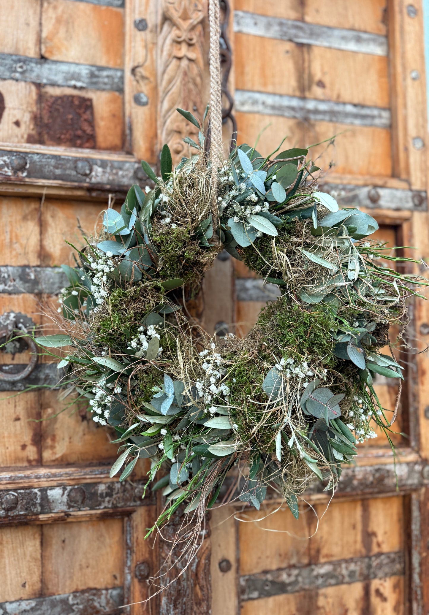 Gift Set: 14 oz cup and 5.5 oz cup in Green/White Stoneware