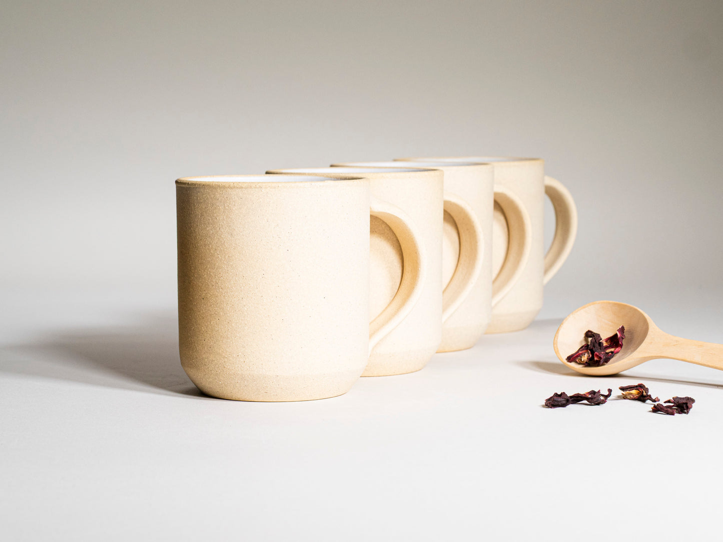 Ceramic Coffee Tea Mug Sandy White 14 oz Stoneware