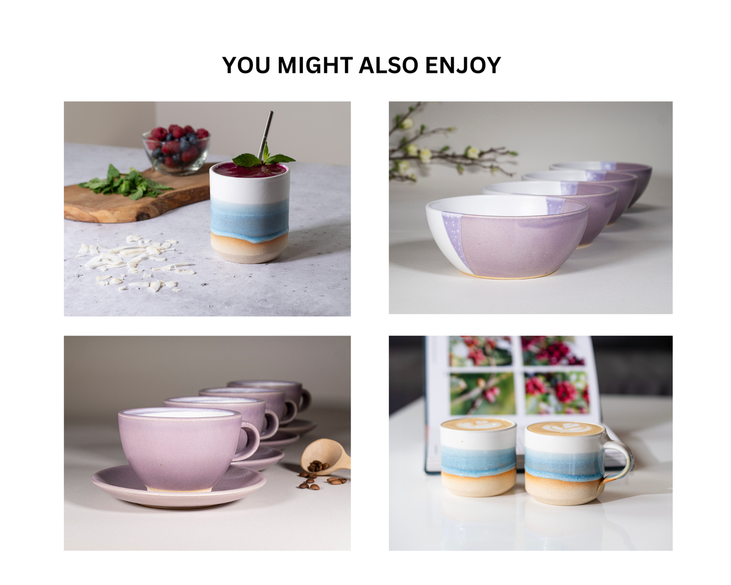 Ceramic Coffee Tea Mug with Handle Ice Blue White 14 oz Stoneware