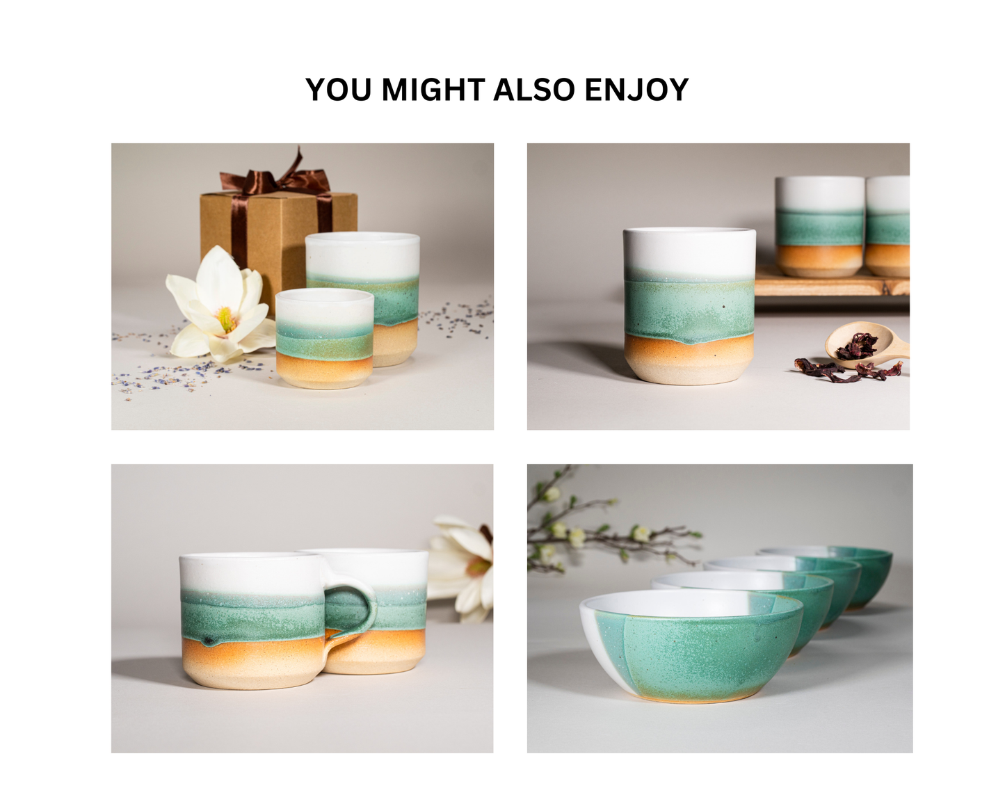 Cappuccino Cup, Latte Cup: Green/White, approximately 10 -12 oz, Stoneware