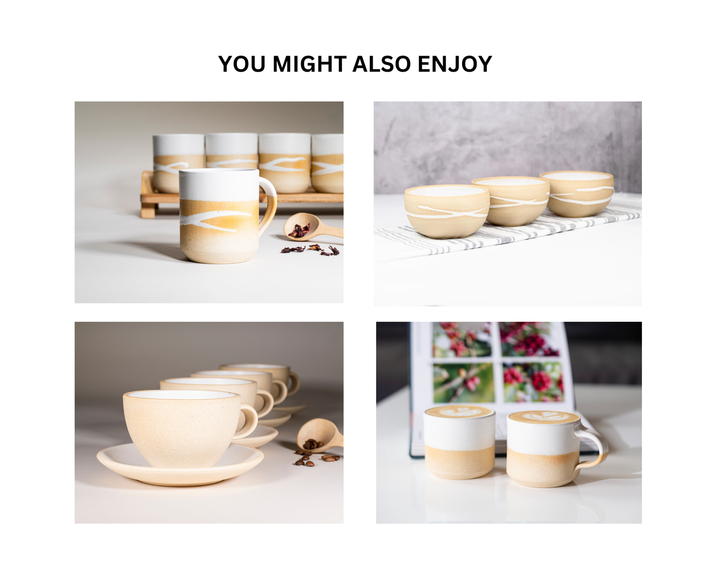 Smoothie Cup White w/Trailing 14 oz Stoneware