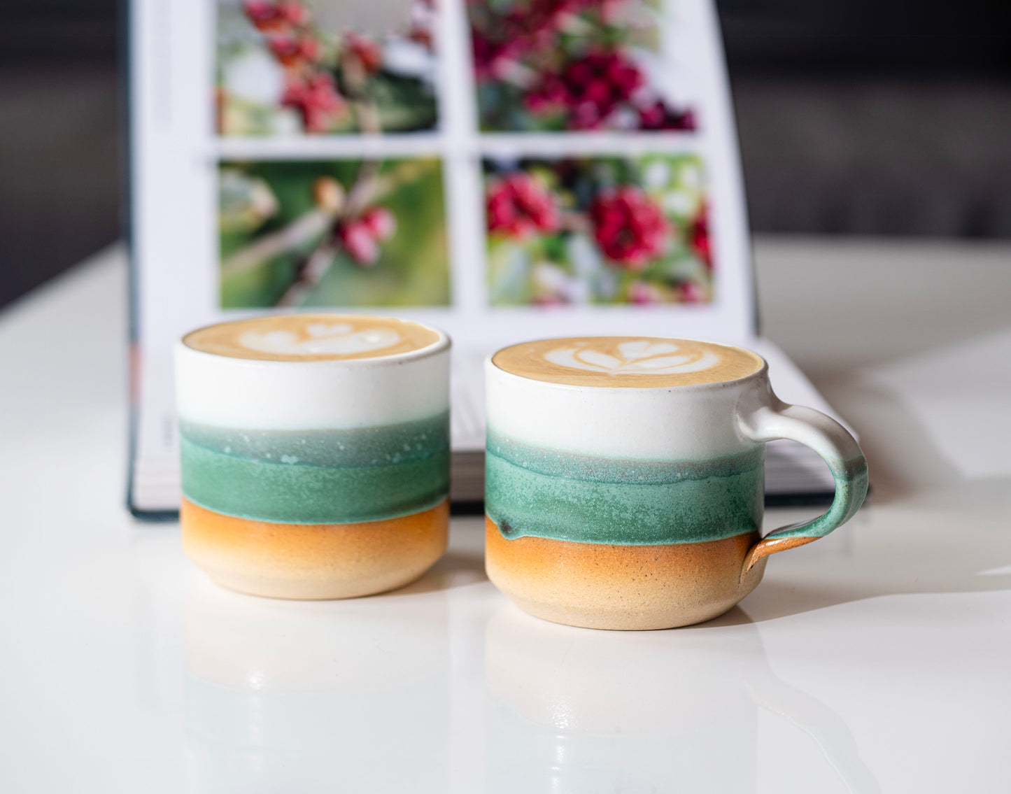 Espresso/Cortado Cup Green White 5.5 oz