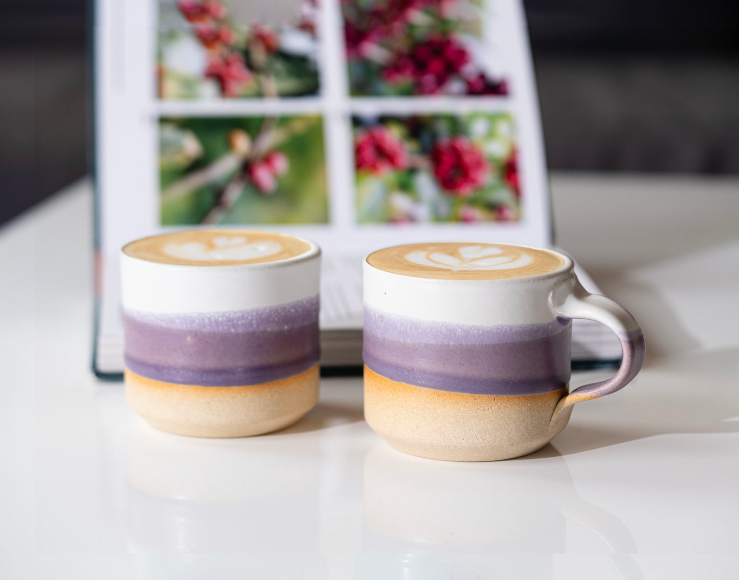 Espresso/Cortado Cup Purple White 5.5 oz