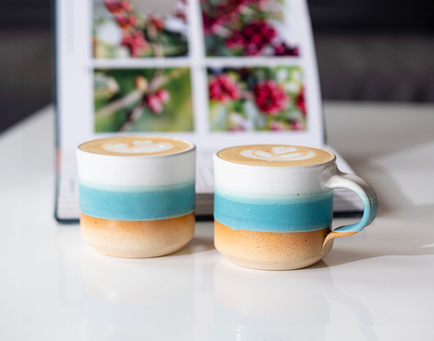 Espresso/Cortado Cup Turquoise White 5.5 oz