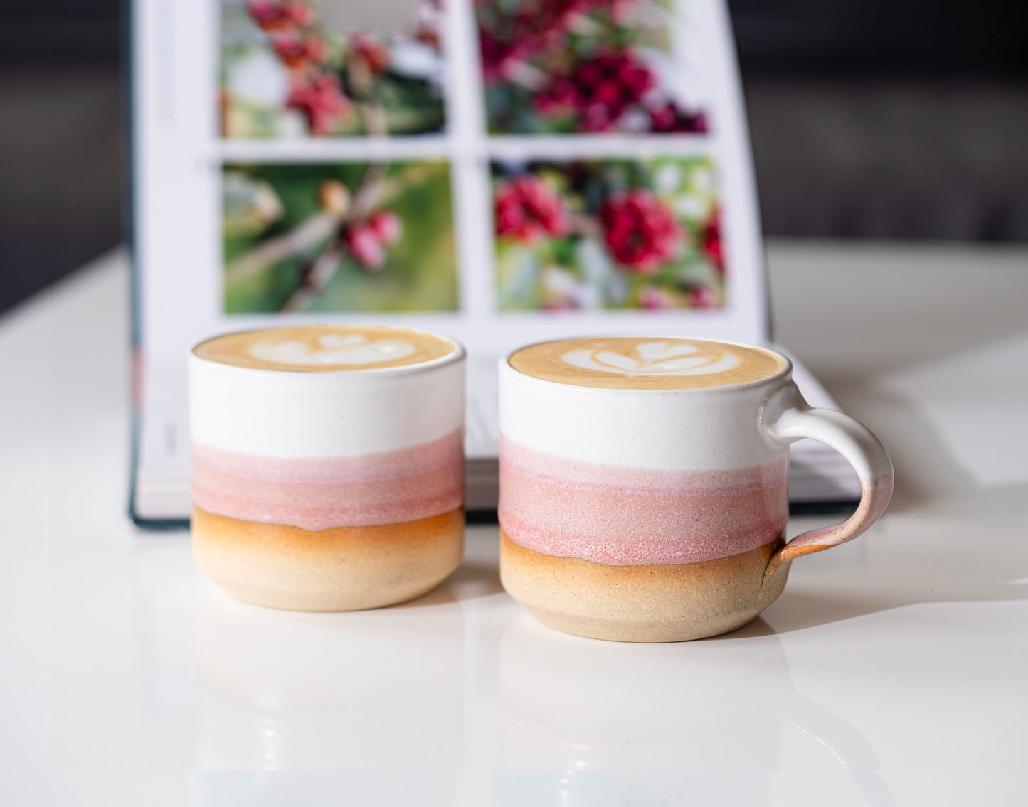Espresso/Cortado Cup Pink White 5.5 oz