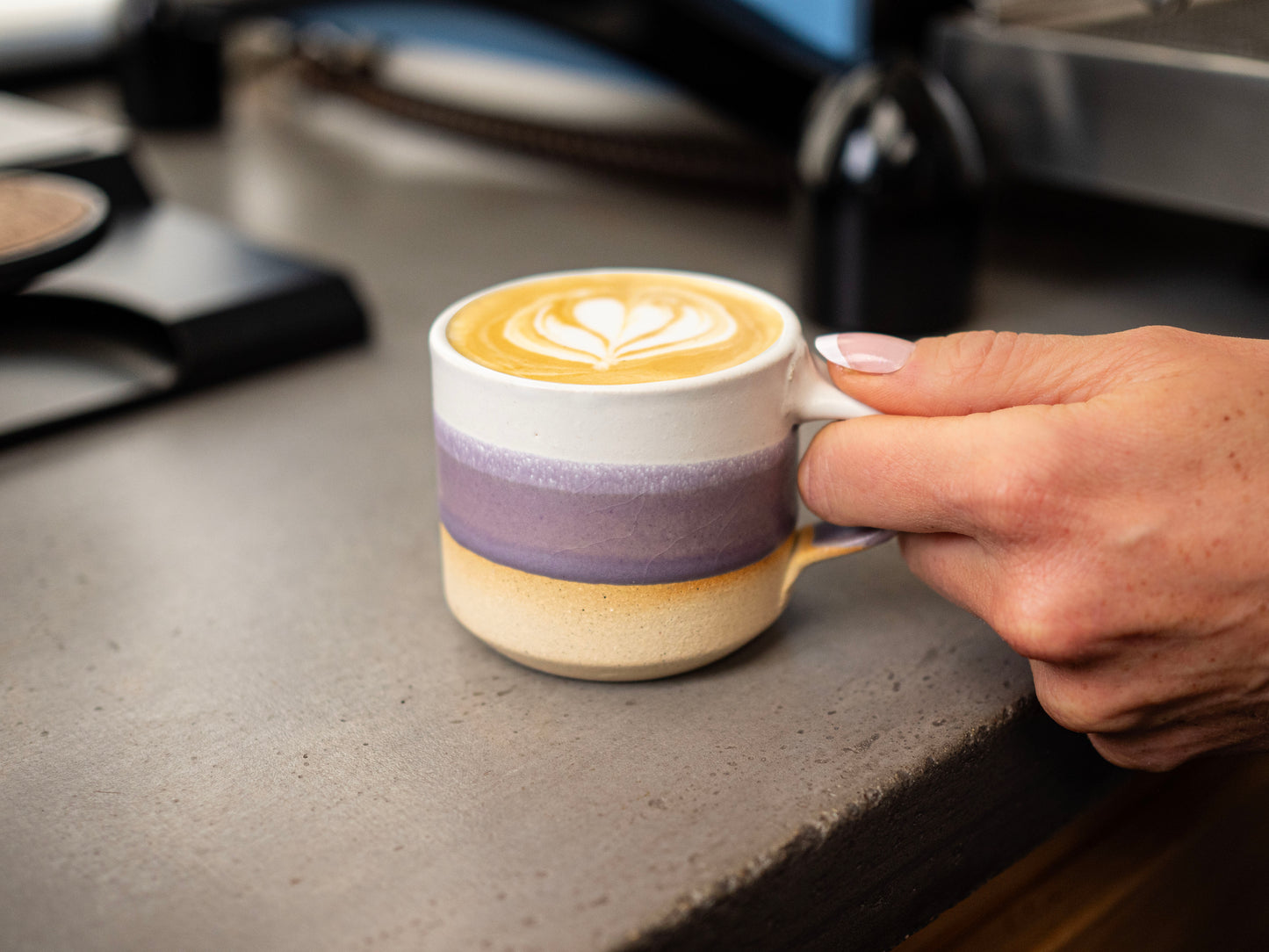 Espresso/Cortado Cup Purple White 5.5 oz